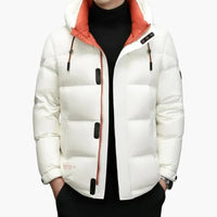 Herren Daunenjacke mit Kapuze – Weiß