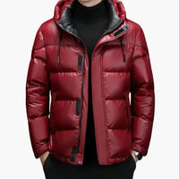 Herren Daunenjacke mit Kapuze – Rot