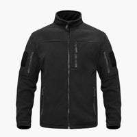 Herren Fleecejacke mit durchgehendem Reißverschluss – Schwarz