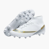 Herren Fußballschuhe mit Schnürung und Stollen Sohle – Weiß 2