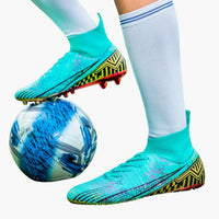 Herren Fußballschuhe mit Struktur-Oberfläche und Schnürung – Türkis 1