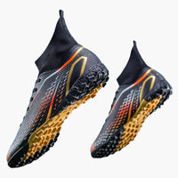 Herren Fußballschuhe mit Struktur Oberfläche und Stollensohle – Schwarz