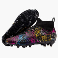 Herren Fußballschuhe mit hohem Schaft und Stollenprofil – Schwarz