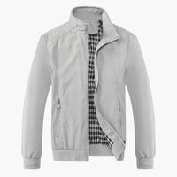 Herren Jacke mit Kragen und Reißverschluss – Grau