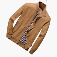 Herren Jacke mit Kragen und Reißverschluss – Khaki