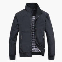 Herren Jacke mit Kragen und Reißverschluss – Schwarz