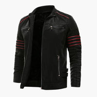 Herren Jacke mit Reißverschluss und Schulterpaspelierung – Schwarz