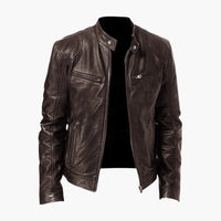 Herren Jacke mit Reißverschluss und Stehkragen – Braun