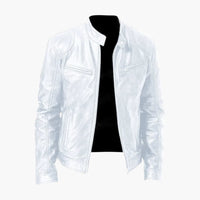 Herren Jacke mit Reißverschluss und Stehkragen – Weiß
