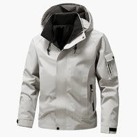 Herren Kapuzenjacke mit Mehreren Taschen – Grau