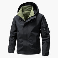 Herren Kapuzenjacke mit Mehreren Taschen – Schwarz