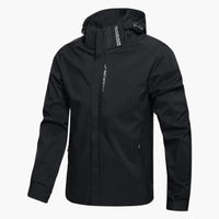 Herren Kapuzenjacke mit Reißverschlusstaschen – Schwarz