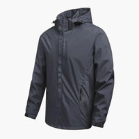Herren Kapuzenjacke mit Reißverschlusstaschen – Grau