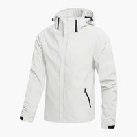 Herren Kapuzenjacke mit Reißverschlusstaschen – Weiß