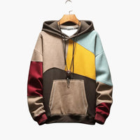 Herren Kapuzenpullover mit Kapuze und Kängurutasche – Blau/Braun
