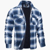 Herren Karo Jacke mit Steppfutter – Blau