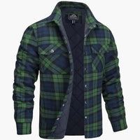 Herren Karo Jacke mit Steppfutter – Grün
