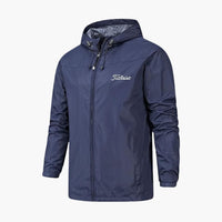 Herren Regenjacke mit Durchgehender Reißverschluss – Dunkelblau