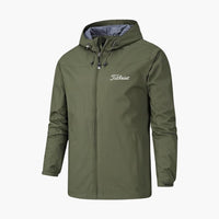 Herren Regenjacke mit Durchgehender Reißverschluss – Grün
