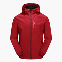 Herren Softshell Jacke mit Kapuze und Reißverschluss – Rot