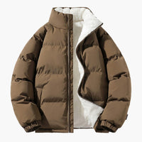 Herren Steppjacke mit Fleecefutter – Braun
