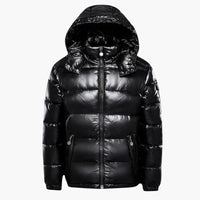 Herren Steppjacke mit Kapuze – Schwarz