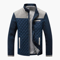 Herren Steppjacke mit Kontrast Einsätzen – Weißblau