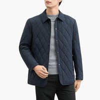 Herren Steppjacke mit Kragen – Dunkelblau