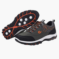 Herren Trekking Schuhe mit Schnürung und profilierter Gummisohle – Grün