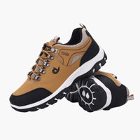 Herren Trekking Schuhe mit Schnürung und profilierter Gummisohle – Braun