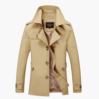 Herren Trench coat mit Knopfverschluss und Taschen Details – Hellgelb