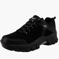 Herren Wanderschuhe mit Schnürverschluss und rutschfester Profilsohle – Schwarz
