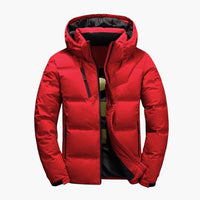Herren Winterjacke mit Reißverschluss – Rot
