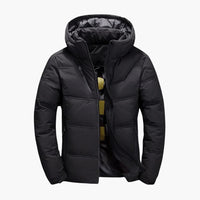 Herren Winterjacke mit Reißverschluss – Schwarz