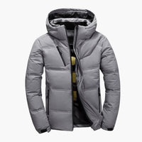 Herren Winterjacke mit Reißverschluss – Hellgrau