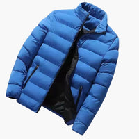 Herren Winter jacke mit Reißverschluss und Seitentaschen – Himmelblau