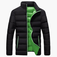 Herren Winter jacke mit Reißverschluss und Seitentaschen – Grün