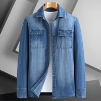 Herren Denim Hemd Baumwolle Casual Stil – Denim Blau