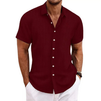 Herren Elegantes Jacquardhemd | Vielseitig und Stilvoll – Dunkelrot