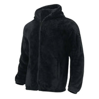 Herren Fleece Jacke mit Kapuze Sportlich Praktisch – Schwarz