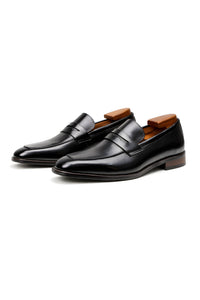 Herren Klassische Penny-Loafer Orthopedic Slip-On Lackschuhe mit Arch Support – Schwarz
