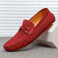Herren Loafer Braun Mit Arch Support – Orthopädische Slip-On Schuhe Für Komfort Und Stil – Rot