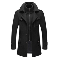 Herren Mantel Lang für den Winter - Modischer Übergangsmantel mit Eleganten Design – Schwarz