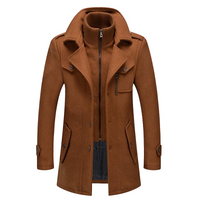 Herren Mantel Lang für den Winter - Modischer Übergangsmantel mit Eleganten Design – Braun