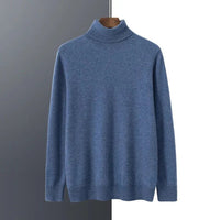 Herren-Rollkragenpullover – Elegantes Design, normale Passform, lange Ärmel – Blau