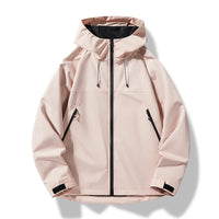 Herren Wasserdichte Winddichte Kapuzenjacke Outdoor Shelljacke Sportlich – Rosa