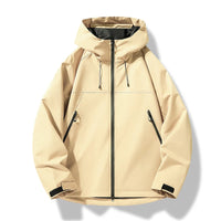 Herren Wasserdichte Winddichte Kapuzenjacke Outdoor Shelljacke Sportlich – Gelb