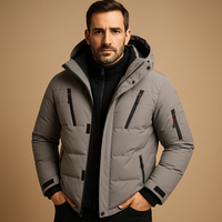 Herren Winterjacke Robust Dick Gefüttert Winddicht für Kalte Tage – Grau