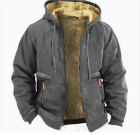 Herren Zip-Up Jacke mit Kapuze – Dunkelgrau