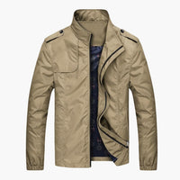 Herrenjacke mit Reißverschluss und langen Ärmeln – Khaki